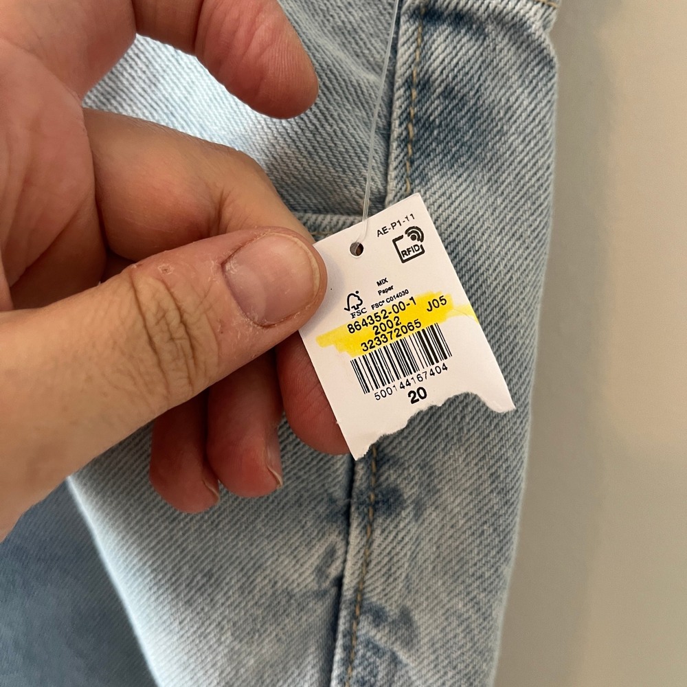 Old Navy Rigid OG Loose Jeans High Rise Light Wash 20 Secret-Smooth Pockets - Picture 6 of 10